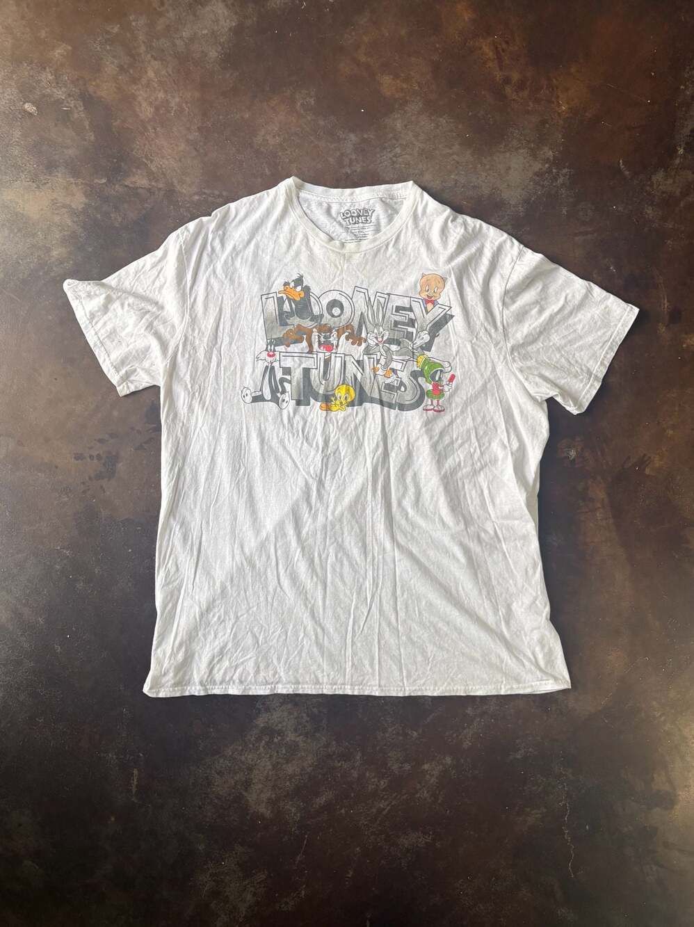 Looney Tunes Graphic Crew Neck T-Shirt White 2XL - Picture 1 of 6